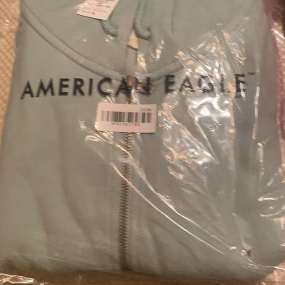 NWT AE Oversized Zip-Up Hoodie MEDUIM COLOR GREEN - Picture 7 of 9